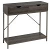 Console D'entrée En Bois Et Métal Gris 2 Tiroirs 80x30x75cm -Produits Menagers Boutique console d entree en bois et metal gris 2 tiroirs 80x30x75cm