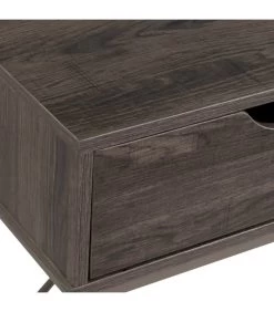 Console D'entrée En Bois Et Métal Gris 2 Tiroirs 80x30x75cm -Produits Menagers Boutique console d entree en bois et metal gris 2 tiroirs 80x30x75cm 2