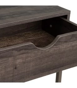 Console D'entrée En Bois Et Métal Gris 2 Tiroirs 80x30x75cm -Produits Menagers Boutique console d entree en bois et metal gris 2 tiroirs 80x30x75cm 3