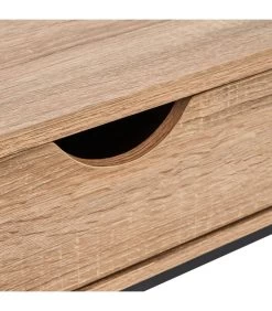 Console D'entrée En Bois Et Métal Noir 2 Tiroirs 80x30x75cm -Produits Menagers Boutique console d entree en bois et metal noir 2 tiroirs 80x30x75cm 2