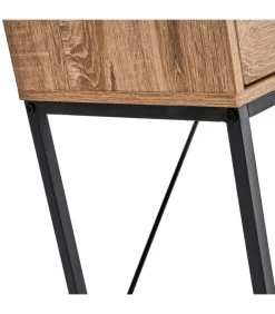 Console D'entrée En Bois Et Métal Noir 2 Tiroirs 80x30x75cm -Produits Menagers Boutique console d entree en bois et metal noir 2 tiroirs 80x30x75cm 4