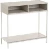 Console D'Entrée En Bois Grisé Et Métal Blanc à 2 Casiers -Produits Menagers Boutique console d entree en bois grise et metal blanc a 2 casiers