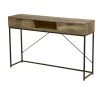 Console D'Entrée En Métal Noir Et Bois 2 Tiroirs + 1 Casier -Produits Menagers Boutique console d entree en metal noir et bois 2 tiroirs 1 casier