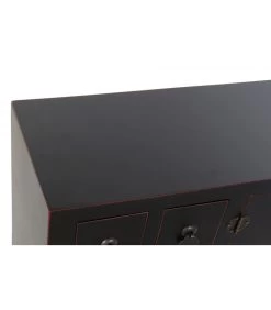 Console En Bois Noir Style Oriental - 95x24x79cm -Produits Menagers Boutique console en bois noir style oriental 95x24x79cm 5