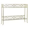 Console Étagère En Métal Doré Et 2 Plateaux Miroirs - 127x23x90cm -Produits Menagers Boutique console en metal dore et 2 plateaux miroirs 127x23x90cm