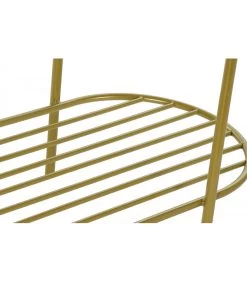 Console En Métal Doré Et Plateau En Verre Cannage - 99.5x38x80cm -Produits Menagers Boutique console en metal dore et plateau en verre cannage 995x38x80cm 3