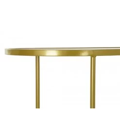 Console En Métal Doré Et Plateau En Verre Cannage - 99.5x38x80cm -Produits Menagers Boutique console en metal dore et plateau en verre cannage 995x38x80cm 4