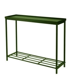 Console En Métal Vert 2 étagères 75x23x60cm
