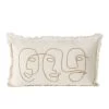 Coussin à Frange Coton Beige Motif Cubisme - 50x30cm -Produits Menagers Boutique coussin a frange coton beige motif cubisme 50x30cm