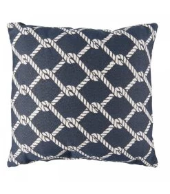 Coussin Bleu Et Blanc Corde