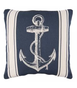 Coussin Bleu Et Blanc Grand Ancre