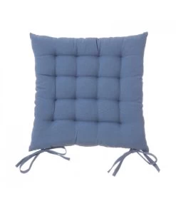 Coussin De Chaise Carré Bleu - 40x40x7cm