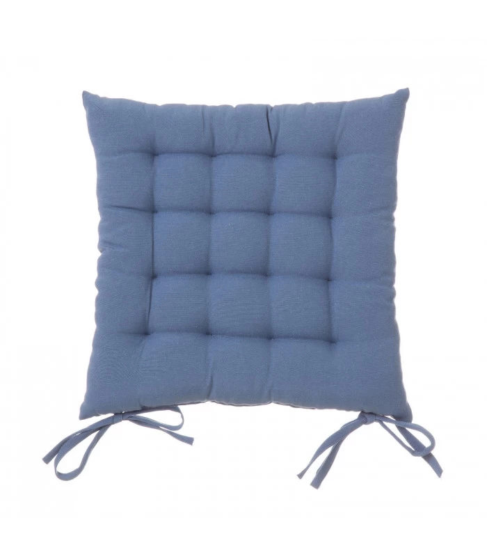 Coussin De Chaise Carré Bleu - 40x40x7cm 3 Coussin De Chaise Carré Bleu - 40x40x7cm
