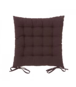 Coussin De Chaise Carré Marron Chocolat - 35x35x7cm
