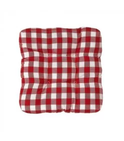 Coussin De Chaise Cuisine Vichy Rouge Et Blanc - 45x45cm