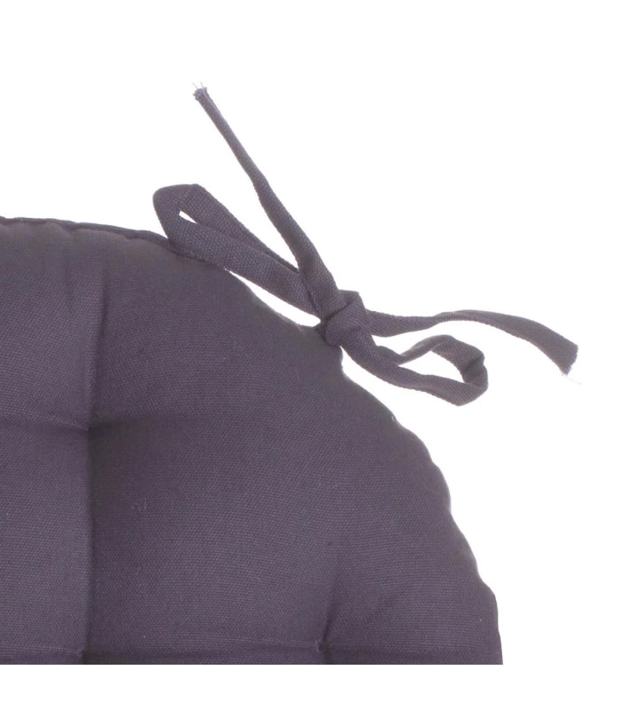 ATMOSPHERA Coussin De Chaise Rond Gris Foncé 38x38x6.5cm 4 ATMOSPHERA Coussin De Chaise Rond Gris Foncé 38x38x6.5cm – Image 2