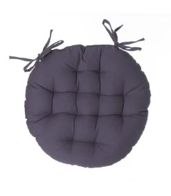ATMOSPHERA Coussin De Chaise Rond Gris Foncé 38x38x6.5cm