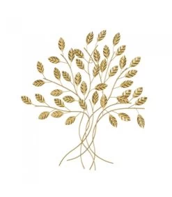 Décoration Murale Arbre En Métal Doré - 44x46cm