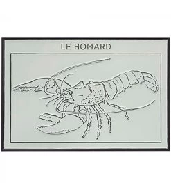Décoration Murale Metal Noir Et Blanc Homard - 50x33cm