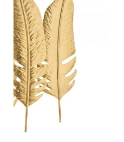 Décoration Murale Plumes En Aluminium Doré - 73x2x58cm -Produits Menagers Boutique decoration murale plumes en aluminium dore 73x2x58cm 2
