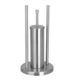 Dérouleur Papier WC + Brosse WC Sur Pied Acier Inoxydable Mat -Produits Menagers Boutique derouleur papier wc brosse wc sur pied metal chrome mat 2