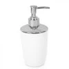 Distributeur De Savon Blanc Et Chrome - 7.5x7.5x17cm -Produits Menagers Boutique distributeur de savon blanc et chrome 75x75x17cm