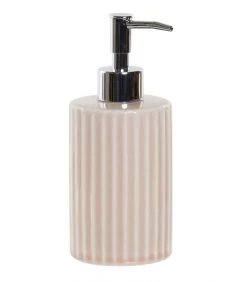 Distributeur De Savon En Céramique Rose Et ABS Chromé
