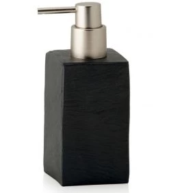Distributeur De Savon En Polyrésine Noire Effet Ardoise
