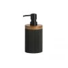 Distributeur De Savon Polyrésine Noir Et Acacia - 8x8x18cm -Produits Menagers Boutique distributeur de savon polyresine noir et acacia 8x8x18cm