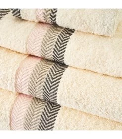 Drap De Bain Douche Coton Blanc Crème 70x140cm -Produits Menagers Boutique drap de bain douche coton blanc creme 70x140cm 2