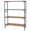 Étagère Bibliothèque Bois Et Métal Noir - 105x37.5x140.5cm -Produits Menagers Boutique etagere bibliotheque bois et metal noir 105x375x1405cm
