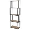 Étagère Bibliothèque Bois Et Métal Noir Déstructurée 60x30x170cm -Produits Menagers Boutique etagere bibliotheque bois et metal noir destructuree 60x30x170cm