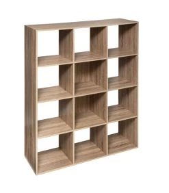 Étagère Bois 12 Casiers - 108x32x134cm