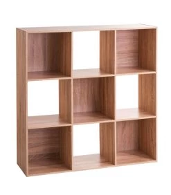 Étagère Bois 9 Casiers - 100.5x32x100.5cm