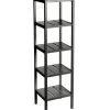 Étagère Bois Noir 5 Plateaux - 37x33x140cm -Produits Menagers Boutique etagere bois noir 5 plateaux 37x33x140cm