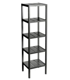Étagère Bois Noir 5 Plateaux - 37x33x140cm