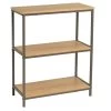 Étagère Couleur Bois Naturel Et Métal Gris 3 Plateaux 60x30x76cm -Produits Menagers Boutique etagere couleur bois naturel et metal gris 3 plateaux 60x30x76cm