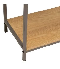 Étagère Couleur Bois Naturel Et Métal Gris 3 Plateaux 60x30x76cm -Produits Menagers Boutique etagere couleur bois naturel et metal gris 3 plateaux 60x30x76cm 2