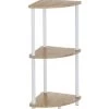Étagère D'angle 3 Plateaux En Bois Et Métal Blanc - 30x30x80cm -Produits Menagers Boutique etagere d angle 3 plateaux en bois et metal blanc 30x30x80cm