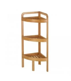 Étagère D'Angle Pour WC Ou Salle De Bain En Bambou