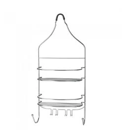 Étagère De Douche à Suspendre Double En Métal Chromé