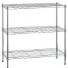 Étagère De Rangement En Métal Chromé 3 Étages - Longueur 75cm -Produits Menagers Boutique etagere de rangement en metal chrome 3 etages longueur 75cm
