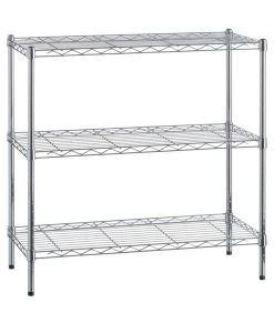 Étagère De Rangement En Métal Chromé 3 Étages - Longueur 75cm