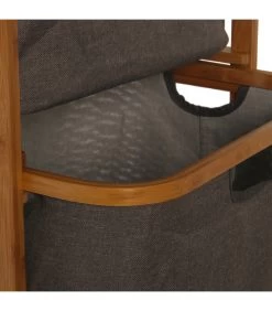 Étagère De Salle De Bain Bambou Et Tiroirs Lin Gris 44x33x84.5cm -Produits Menagers Boutique etagere de salle de bain bambou et tiroir lin gris 44x33x845cm 2