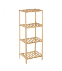 Étagère En Bois De Sapin Nature 4 Plateaux 35x30x100cm