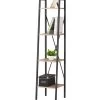Étagère En Bois Et Métal Noir 4 Niveaux - 34x32,5x148cm -Produits Menagers Boutique etagere en bois et metal noir 4 niveaux 34x325x148cm