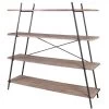 Étagère En Bois MDF Et Métal Noir Pyramide 4 Étages -Produits Menagers Boutique etagere en bois mdf et metal noir pyramide 4 etages