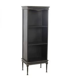 Étagère Classique Sur Pied En Métal Noir Vieilli - 56x28x160cm