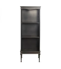 Étagère Classique Sur Pied En Métal Noir Vieilli - 56x28x160cm -Produits Menagers Boutique etagere metal dore et plateaux miroirs 80x26x170cm 5
