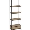 Étagère Métal Noir Et Bois + 1 Tiroir- Hauteur 180cm -Produits Menagers Boutique etagere metal noir et bois 1 tiroir hauteur 180cm